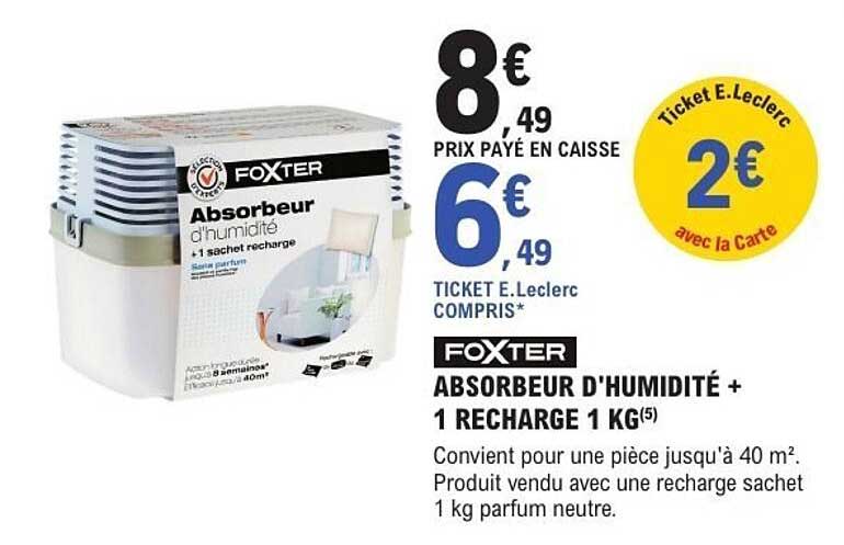FOXTER ABSORBEUR D'HUMIDITÉ + 1 RECHARGE 1 KG(5)