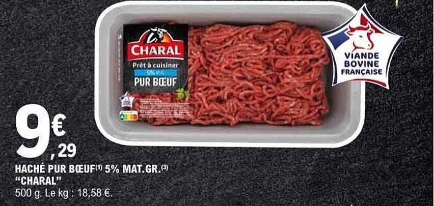 HACHÉ PUR BOEUF(1) 5% MAT.GR.(3) “CHARAL”