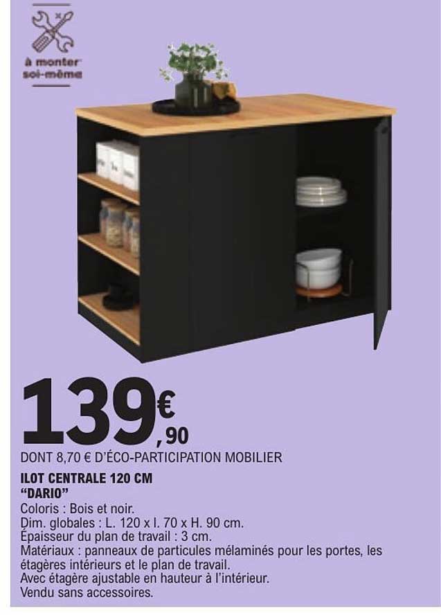 ILOT CENTRALE 120 CM “DARIO”