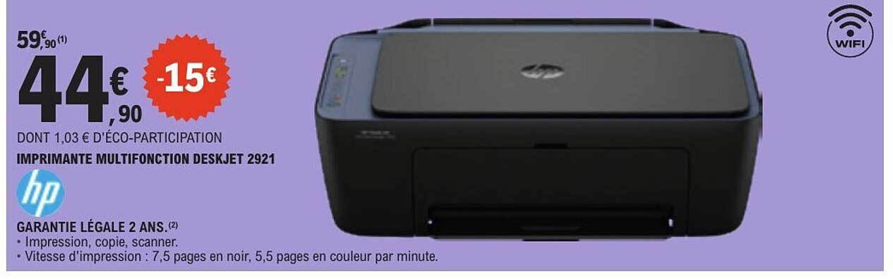 IMPRIMANTE MULTIFONCTION DESKJET 2921