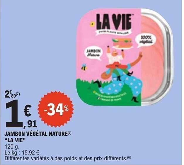 JAMBON VÉGÉTAL NATURE “LA VIE”