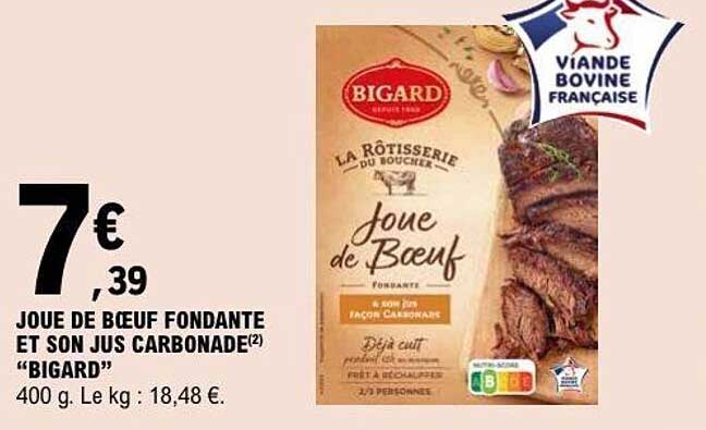 Joue de bœuf fondante et son jus carbonade “Bigard”
