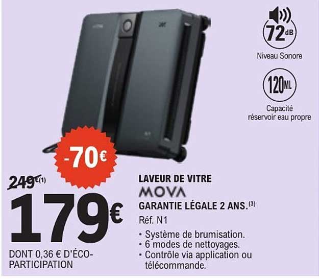 LAVEUR DE VITRE MOVA GARANTIE LÉGALE 2 ANS. Réf. N1