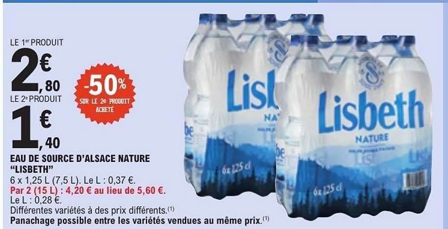 LE 1er PRODUIT 2€ 80 LE 2e PRODUIT 1€ 40 -50% SUR LE 2e PRODUIT ACHETÉ