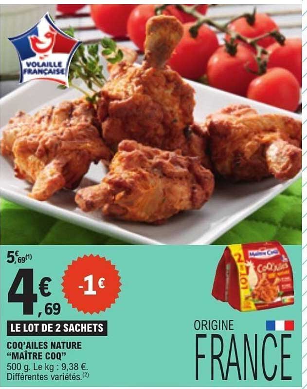 LE LOT DE 2 SACHETS COQ’AILES NATURE “MAÎTRE COQ”