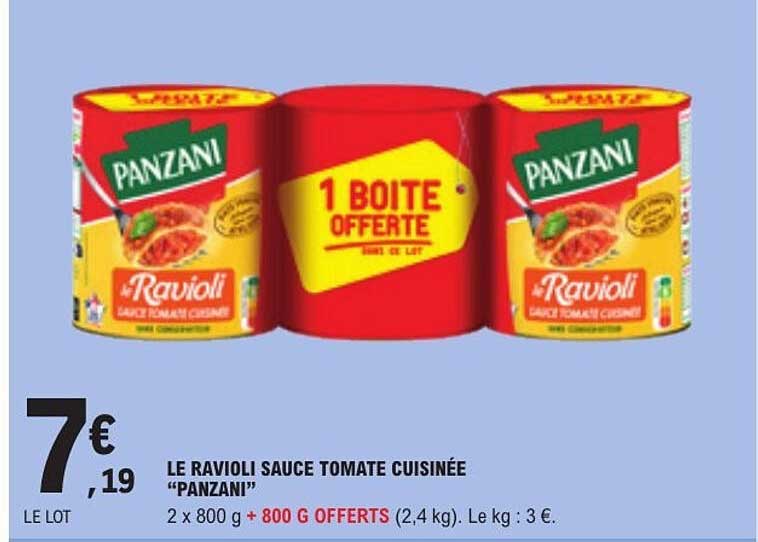 LE RAVIOLI SAUCE TOMATE CUISINÉE “PANZANI”