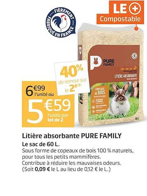 Litière absorbante PURE FAMILY