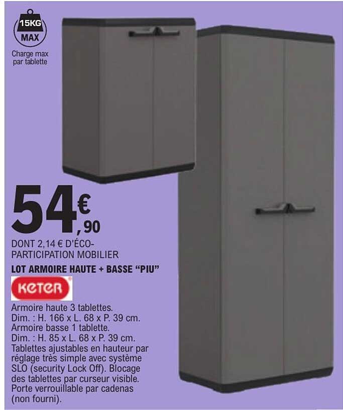 LOT ARMOIRE HAUTE + BASSE "PIU"