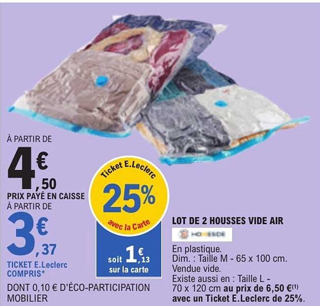 LOT DE 2 HOUSSES VIDE AIR