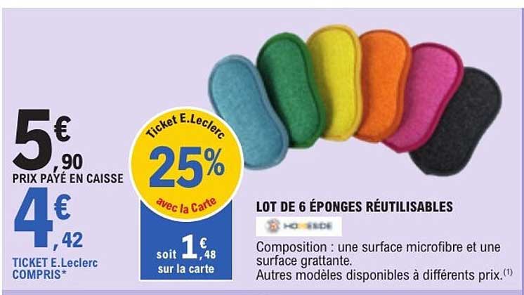 LOT DE 6 ÉPONGES RÉUTILISABLES