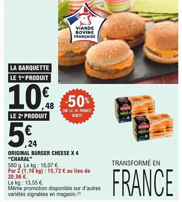 ORIGINAL BURGER CHEESE X 4 “CHARAL”