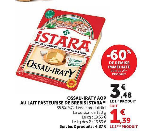 OSSAU-IRATY AOP AU LAIT PASTEURISÉ DE BREBIS ISTARA