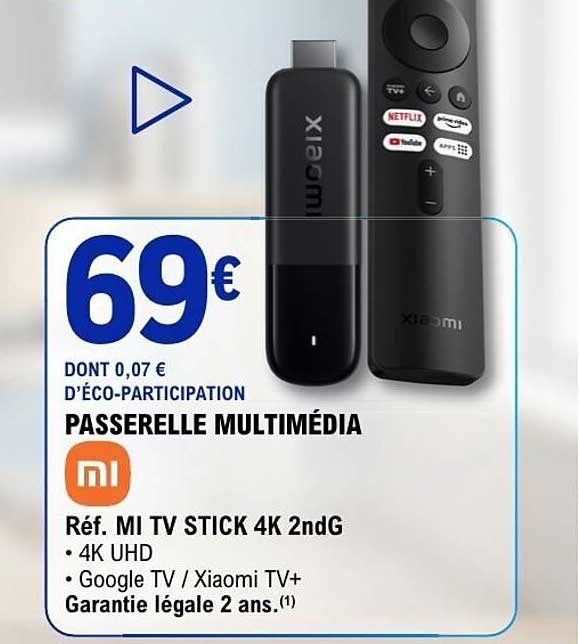 PASSERELLE MULTIMÉDIA Réf. MI TV STICK 4K 2ndG