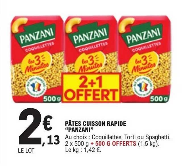 PÂTES CUISSON RAPIDE “PANZANI”