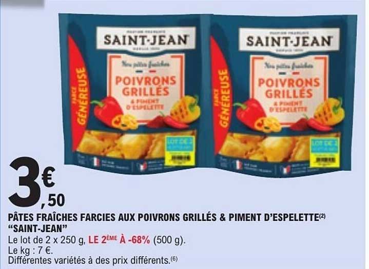 PÂTES FRAÎCHES FARCIES AUX POIVRONS GRILLÉS & PIMENT D'ESPELETTE “SAINT-JEAN”