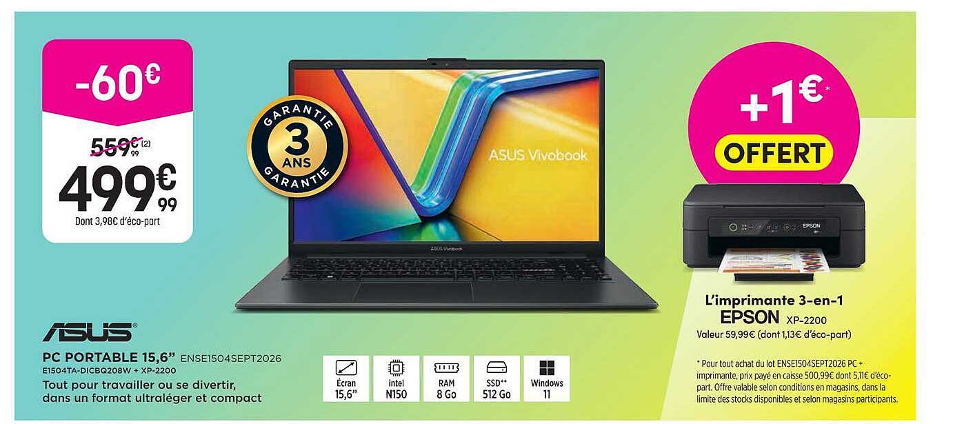 PC PORTABLE 15,6'' ENSE1504SEPT2026