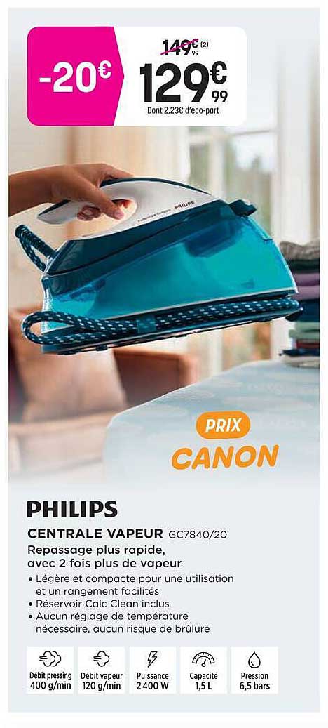 PHILIPS CENTRALE VAPEUR GC7840/20
