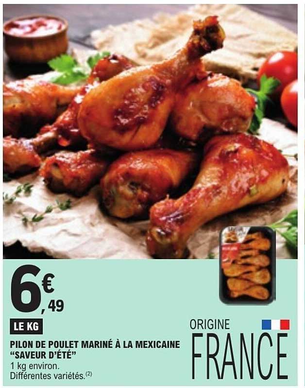 PILON DE POULET MARINÉ À LA MEXICAINE “SAVEUR D’ÉTÉ”
