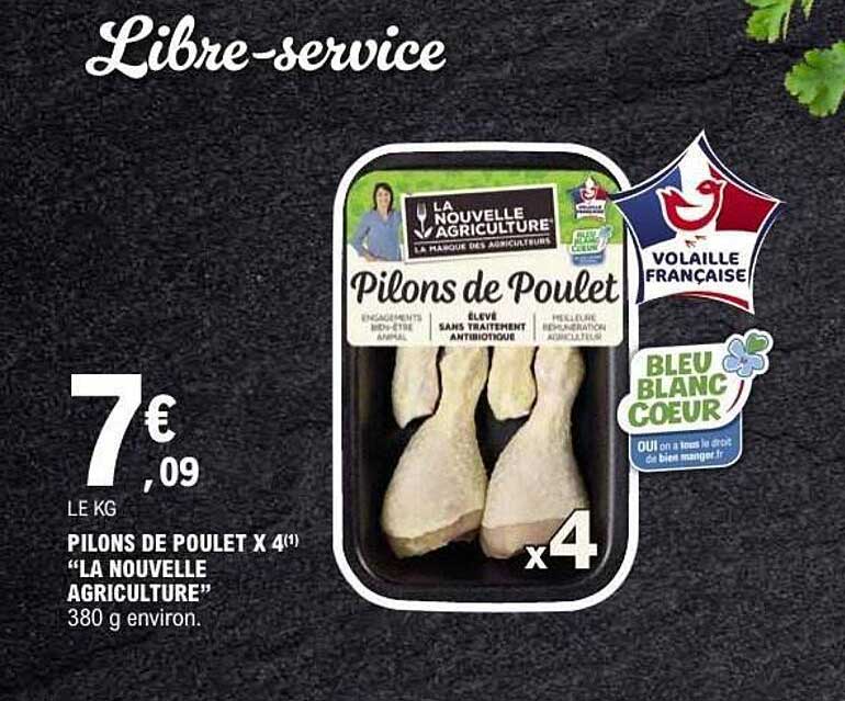 Pilons de poulet x4 “LA NOUVELLE AGRICULTURE”