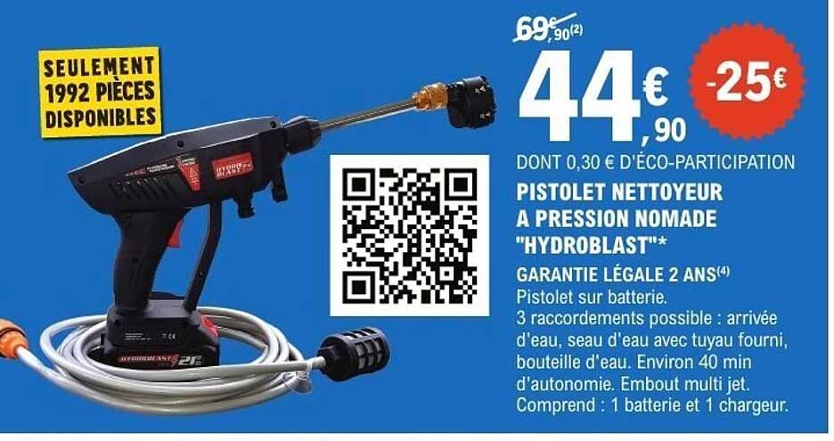 PISTOLET NETTOYEUR A PRESSION NOMADE "HYDROBLAST"*