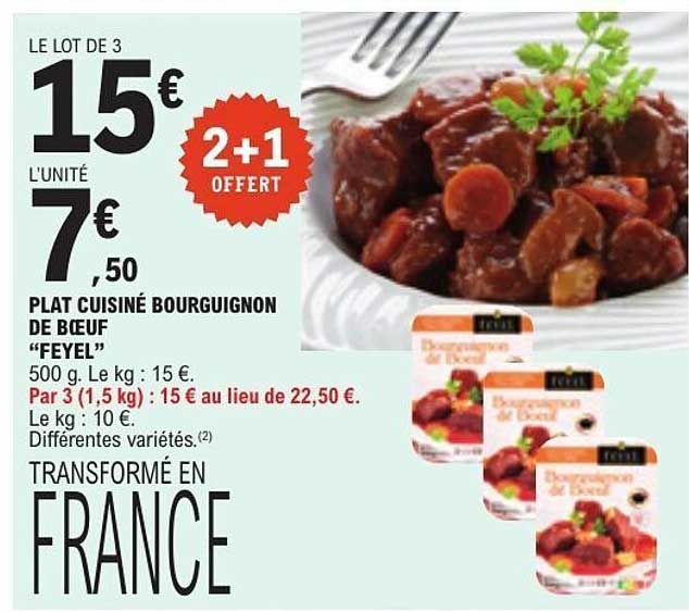 PLAT CUISINÉ BOURGUIGNON DE BŒUF “FEYEL”