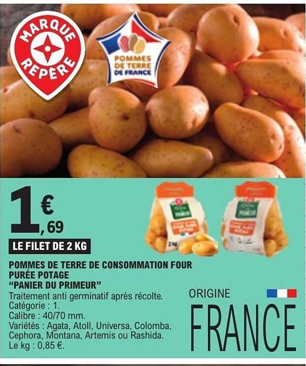 POMMES DE TERRE DE CONSOMMATION FOUR PUREE POTAGE "PANIER DU PRIMEUR"