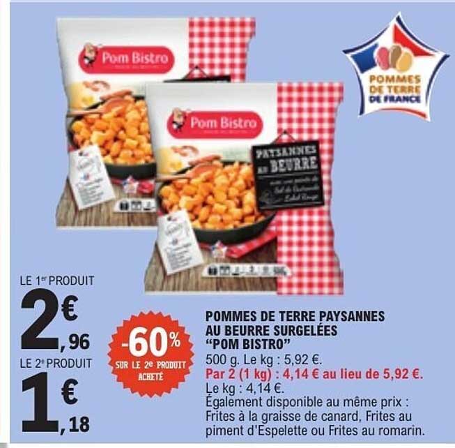 POMMES DE TERRE PAYSANNES AU BEURRE SURGELÉES "POM BISTRO"