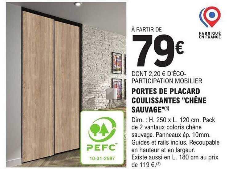 PORTES DE PLACARD COULISSANTES "CHÊNE SAUVAGE"