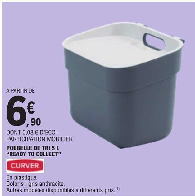 POUBELLE DE TRI 5 L, “READY TO COLLECT” CURVER