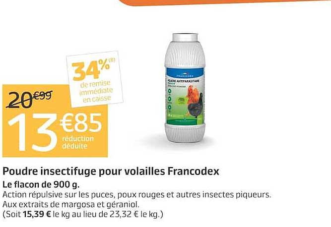 Poudre insectifuge pour volailles Francodex