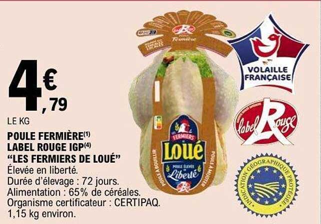 POULE FERMIÈRE(1) LABEL ROUGE IGP(4) “LES FERMIERS DE LOUÉ”