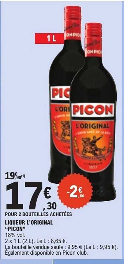 POUR 2 BOUTEILLES ACHETÉES LIQUEUR L’ORIGINAL “PICON”