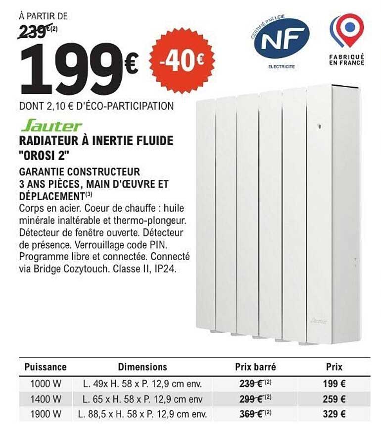 Radiateur à inertie fluide "OROSI 2"