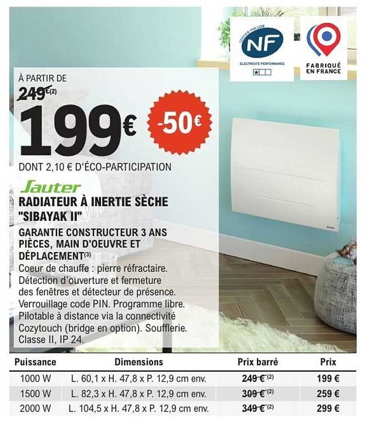 RADIATEUR À INERTIE SÈCHE "SIBAYAK II"