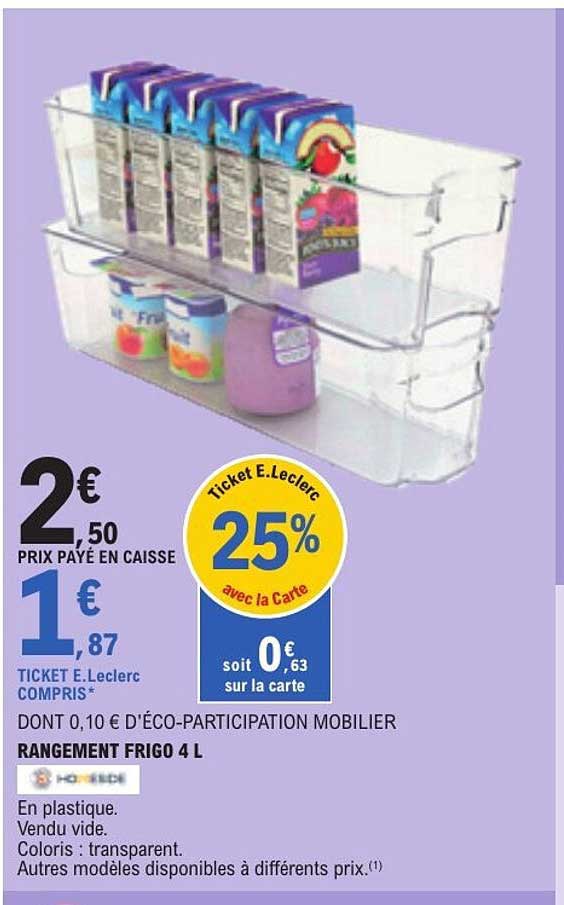 RANGEMENT FRIGO 4 L