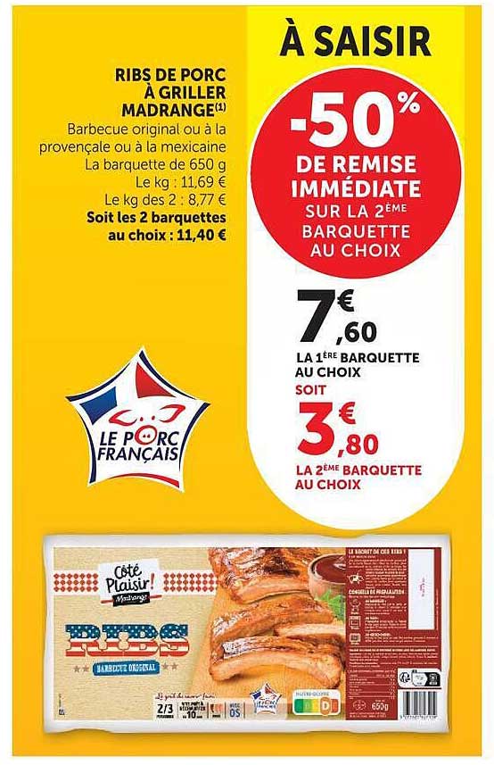 RIBS DE PORC À GRILLER MADRANGE(1)