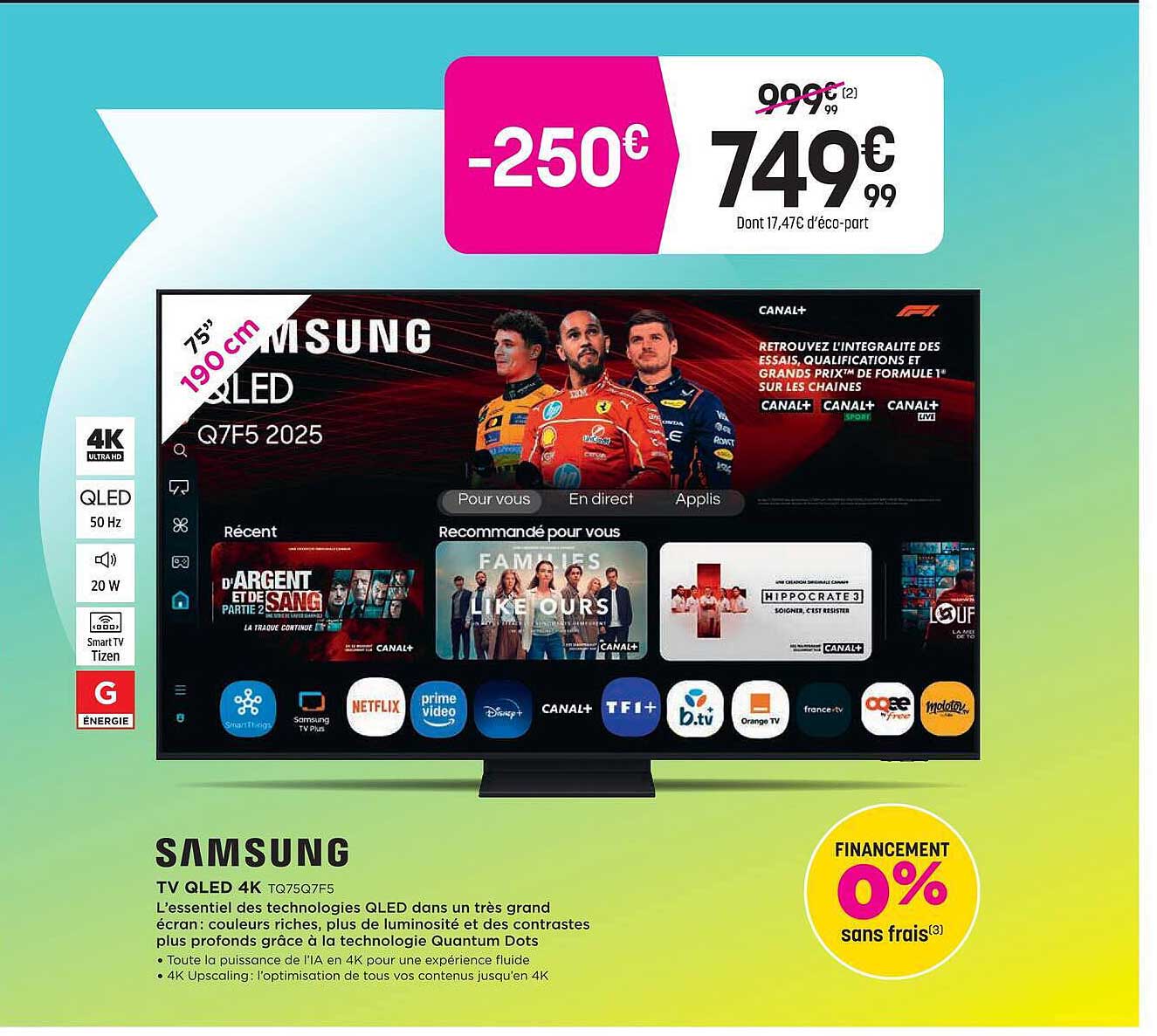 SAMSUNG TV QLED 4K TQ75Q7F5
