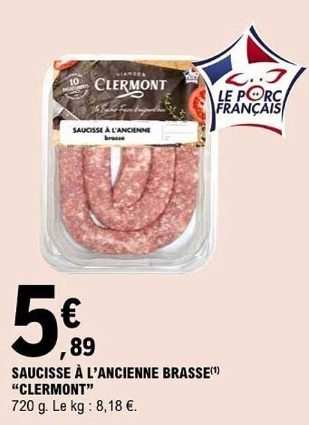 SAUCISSE À L’ANCIENNE BRASSE "CLERMONT"