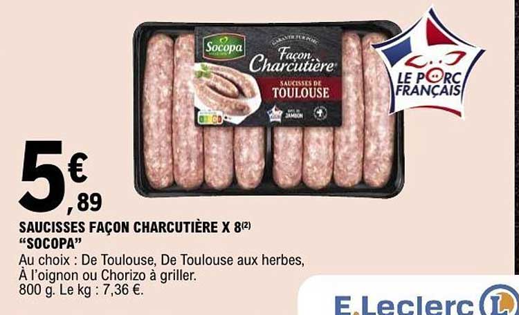 SAUCISSES FAÇON CHARCUTIERE X 8 “SOCOPA”