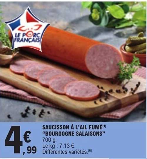 SAUCISSON À L’AIL FUMÉ(1) “BOURGOGNE SALAISONS”