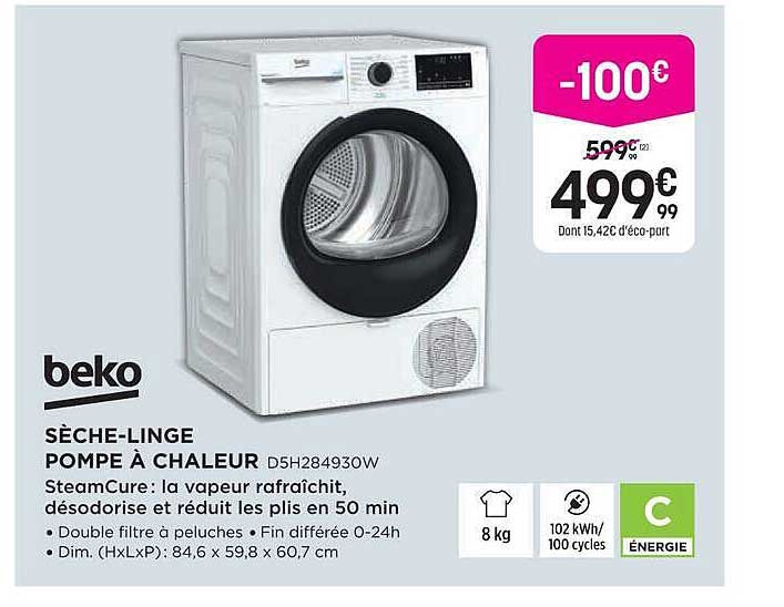 SÈCHE-LINGE POMPE À CHALEUR DSH284930W