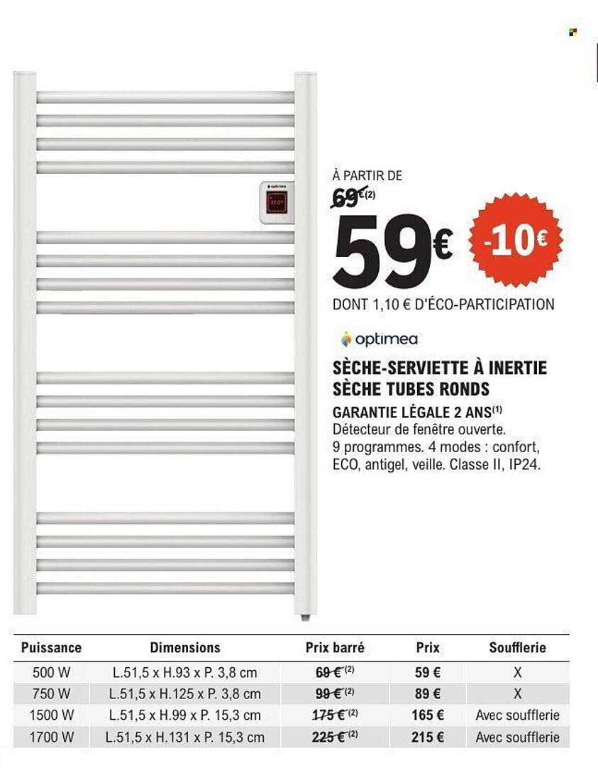 SÈCHE-SERVIETTE À INERTIE SÈCHE TUBES RONDS