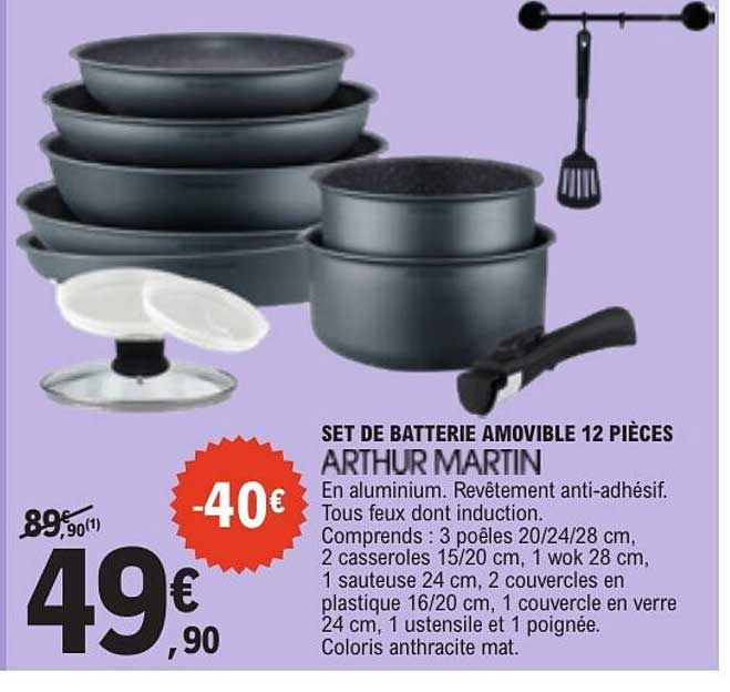 SET DE BATTERIE AMOVIBLE 12 PIÈCES ARTHUR MARTIN