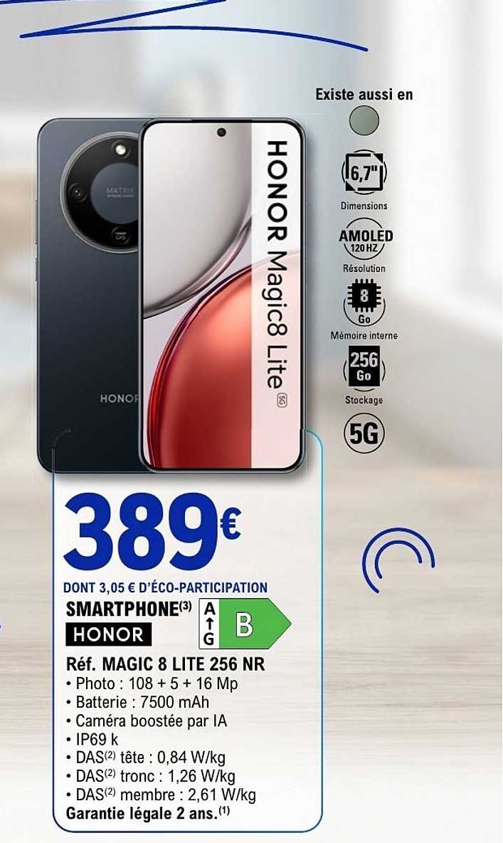 SMARTPHONE HONOR Réf. MAGIC 8 LITE 256 NR