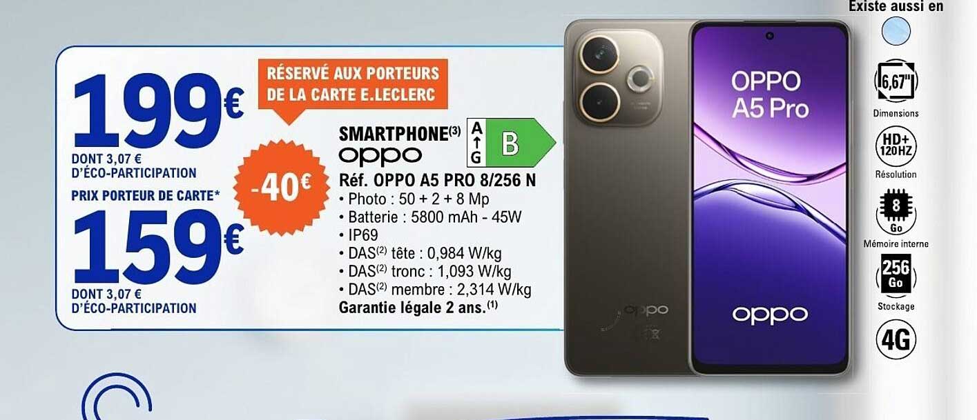 SMARTPHONE OPPO Réf. OPPO A5 PRO 8/256 N