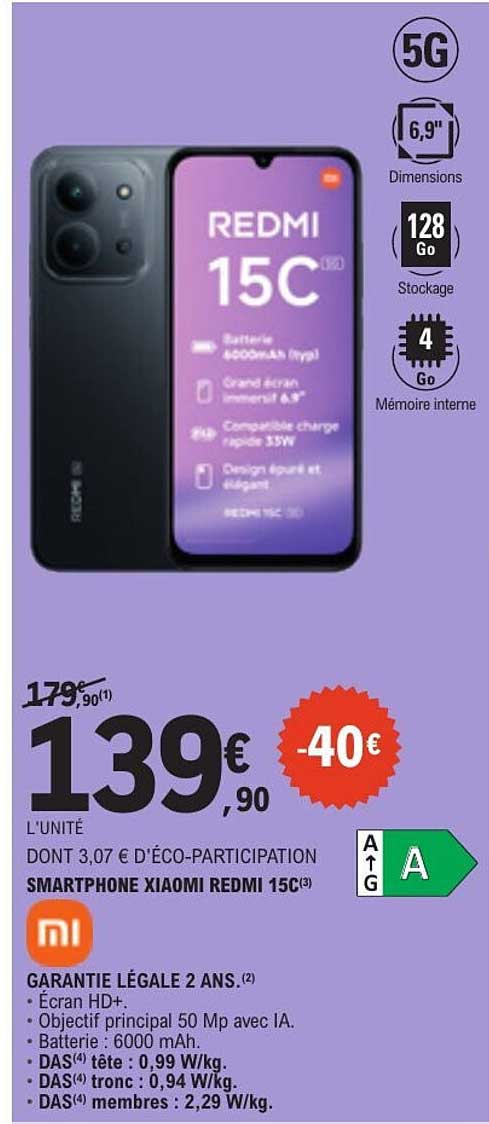 SMARTPHONE XIAOMI REDMI 15C