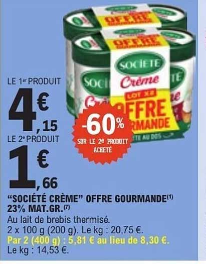 SOCIÉTÉ CRÈME OFFRE GOURMANDE