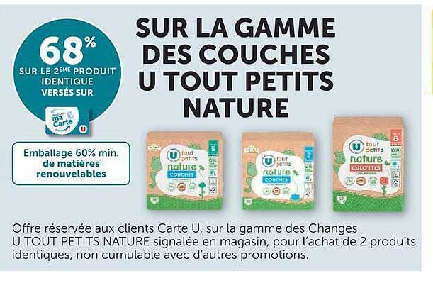 SUR LA GAMME DES COUCHES U TOUT PETITS NATURE