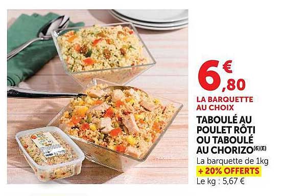 TABOULÉ AU POULET RÔTI OU TABOULÉ AU CHORIZO