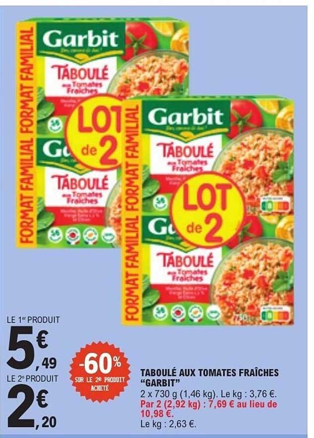 TABOULÉ AUX TOMATES FRAÎCHES "GARBIT"